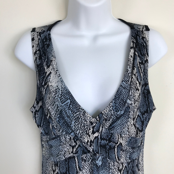 Epilogue Blue Gray Snakeskin Print Maxi Dress - Picture 2 of 8